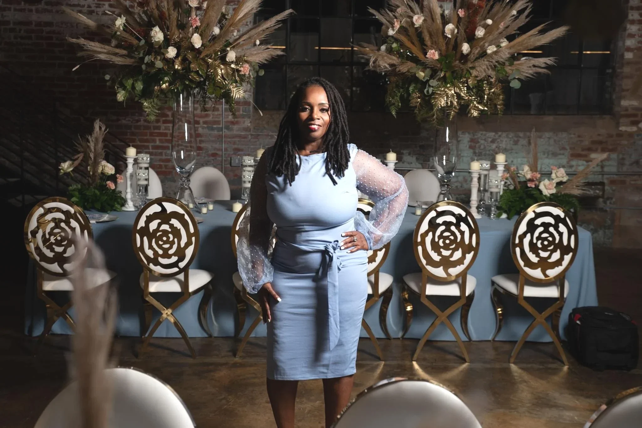 Elise styling an elegant event venue